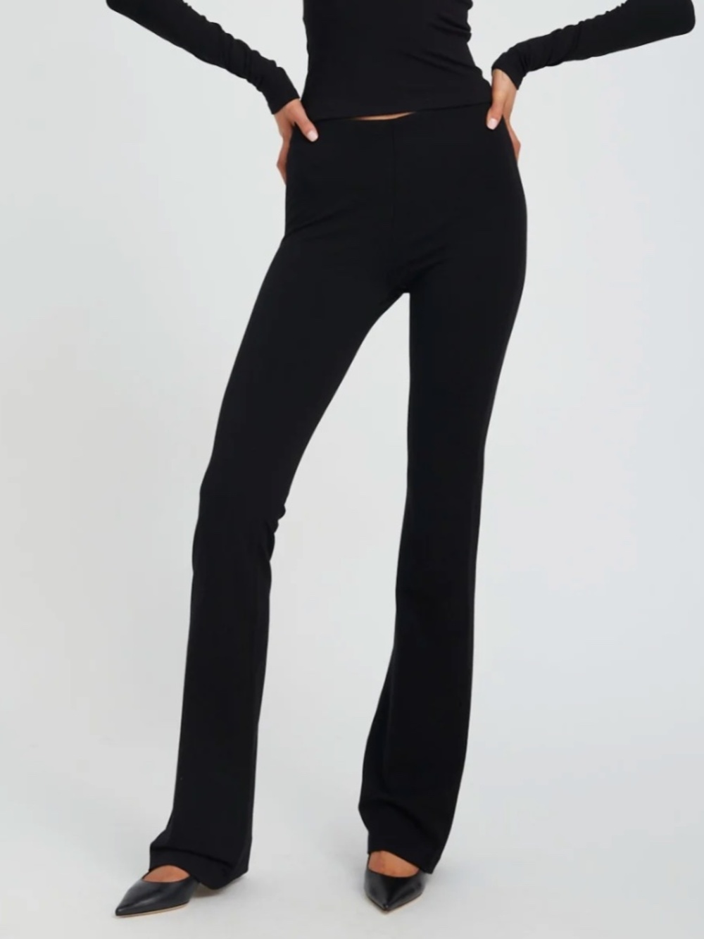SPRWMN City Micro Flare Black Pants Small